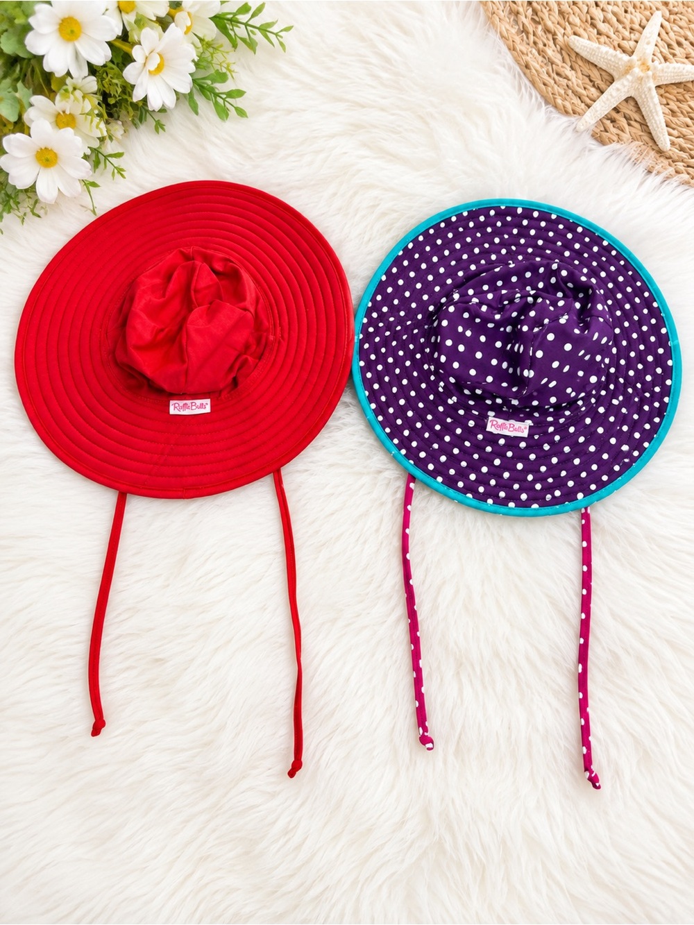 RuffleButts Baby Toddler Sun Hat Wide Brim Bundle 2 Pack 12M–2T and 3T–5